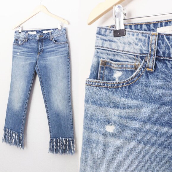 Anthropologie Pilcro and the Letterpress Hyphen Boy Fit Fringe Crop Jeans 27 - Picture 13 of 16